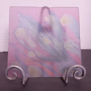 Rueven Glass of Nouveau Art Glass Company Satin Finish Vintage Square Ashtray - Picture 1 of 5