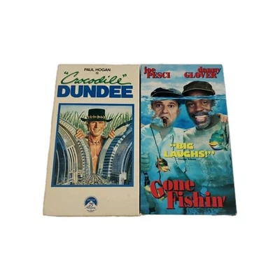Crocodile Dundee & Gone Fishin VHS Bundle Lot Cult Classic Tested - Image 1 of 4