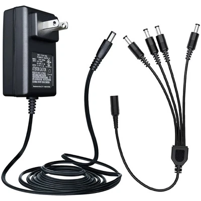 Power Adapter AC 100-240V to DC 12V 2A (2000Ma) & 4-Way Power Splitter Cable for - Image 1 of 4