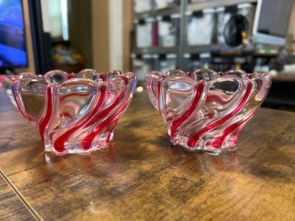 Candelabros votivos vintage Mikasa rojo menta/plato de dulces, en muy buen estado Foto 1 de 4