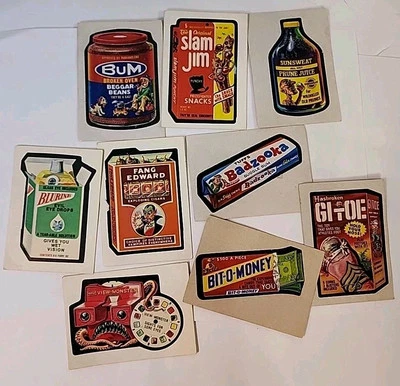 Lot Of ( 9)  1970s Wacky Packages Topps Stickers 80s **With Flaws** - Image 1 of 4