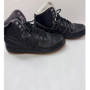 Nike Air Force 1 High Top Herren 9,5 Schwarz Leder Sneaker Schuhe *Lesen - Bild 1 von 15