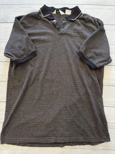 Knightsbridge Polo Shirt Mens XL Black Patterned Short Sleeve Classic Extra - Picture 1 of 6