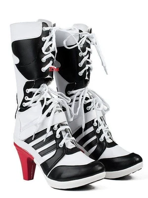 DC Comics Suicide Squad Harley Quinn Wig Cosplay Boots Shoes COS Costume Hot - Image 1 of 4