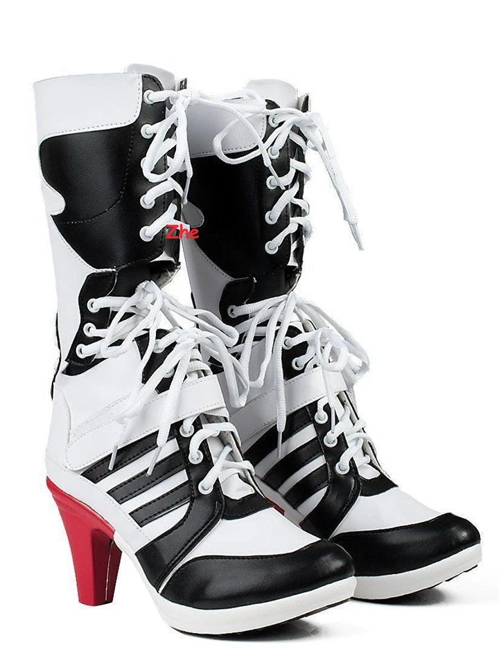 DC Comics Suicide Squad Harley Quinn Wig Cosplay Boots Shoes COS Costume Hot - Image 1 of 4