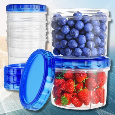 NUEVO Contenedores de plástico redondos pequeños Ziploc Twist n Loc con tapas fuera de caja Foto 1 de 4