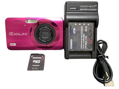 CASIO Digital Camera EXILIM EX-Z90 PK Pink 12.1 MP Optical 3x From Japan Used - Image 1 of 4