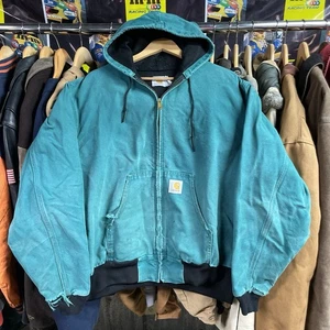Carhartt J04 AQU Aqua Vintage 90s XL Teal Canvas Distressed - Bild 1 von 10