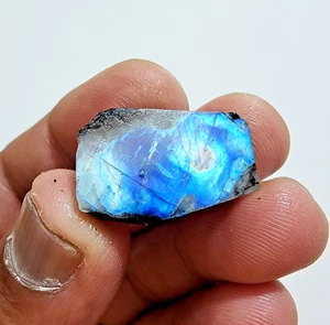 31 Crt Wonderful Blue Fire White Rainbow Moonstone Rough Loose Gemstone Jewelry - Picture 1 of 8