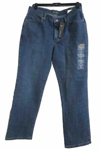 Jeans Lee gamba dritta donna taglia 12 corto relaxed fit vita media blu nuovo con etichetta - Foto 1 di 6
