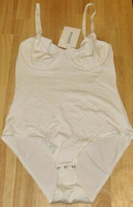 HANRO Bodysuit Soft Smooth Touch Spaghetti Strap White 32A NEW Underwire 70A  - Picture 1 of 3