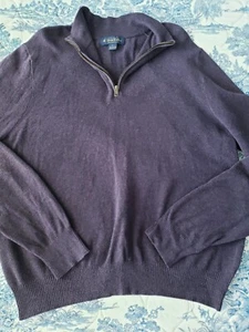 Brooks Brothers Cashmere Blend Quarter Zip Long Sleeve Purple Pullover Size L - Picture 1 of 8