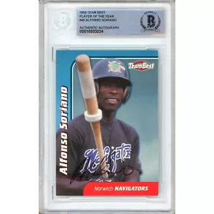 Alfonso Soriano Auto 1999 Team Best #45 RC New York Yankees Signed Beckett Slab - Picture 1 of 5