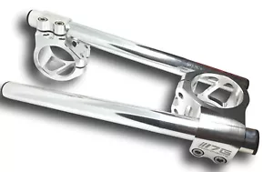 KIT coppia SEMIMANUBRI HANDLEBARS racing UNIVERSALI ergal CNC 43 MM SILVER - Foto 1 di 2