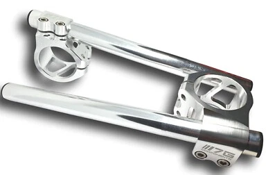 KIT coppia SEMIMANUBRI HANDLEBARS racing UNIVERSALI ergal CNC 55 MM SILVER - Immagine 1 di 2
