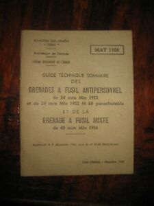 Guide technique grenade a fusil antipersonnel 1965  Ministère des Armées
