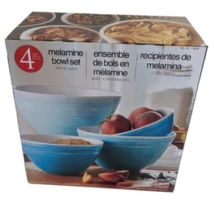 4 Piece Melamine Bowl Set With Lids - Picture 1 of 2