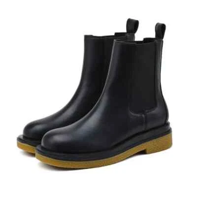 stivali stivaletti invernali alti comodi scarpe donna anfibi 4 cm nero 8742 - Immagine 1 di 4