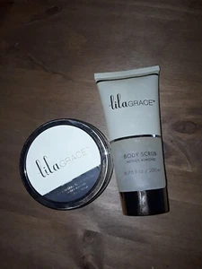 Juego de artículos de tocador, Lila Grace, exfoliante corporal de almendras miel y mantequilla corporal, ambos 200 ml. - Imagen 1 de 9