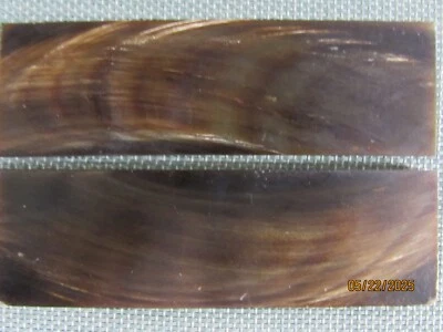 Dos 5 pulgadas. Lote de asas de cuchillo de cuerno de búfalo marrón teñido pulido - 264 Foto 1 de 4