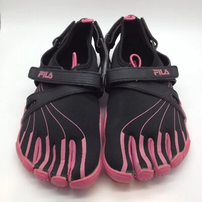 Womens Fila  Skele-toes Shoes Size 5 Black/ Pink (23cm) (3PK001EX-027) Ex cond. - Image 1 of 4