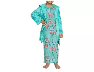 Conjunto de bata y pijama de 3 piezas Squishmallow para niñas talla 4 Foto 1 de 2