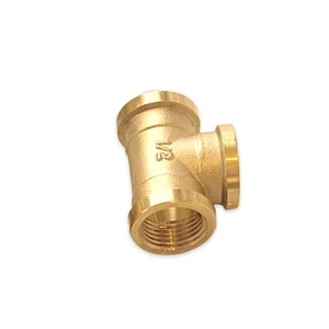Brass Tee Pipe Fitting G1/2  Female Thread T Shaped Connector Coupler - Picture 1 of 7