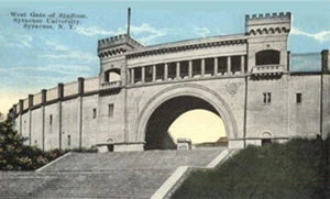 SYRACUSE NY ARCHBOLD COLEGE SPORT *IMÁN NEVERA 2x3* POSTAL DE ESTADIO DE COLECCIÓN - Imagen 1 de 2