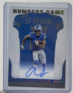 2022 Select NFL Amon Ra St Brown Numbers Game On Card Auto SSP Case Hit