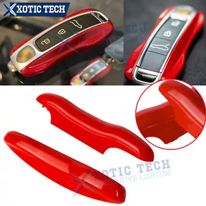 Funda Carcasa Lateral Llavero Inteligente Mando a Distancia Roja para Porsche Cayenne Panamera - Imagen 1 de 11