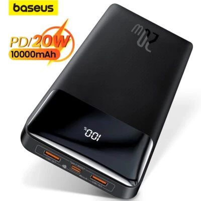 Baseus 10000mAh Power Bank 20W USB-C Ladegeräte Schnell Batterie Für iPhone 14 X - Bild 1 von 4
