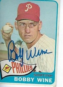BOBBY WINE SIGNED 1965 TOPPS #36 - PHILADELPHIA PHILLIES - Bild 1 von 1