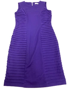 Calvin Klein Purple Sheath Dress Ruffle Side Design Size 6 Women's - Picture 1 of 7