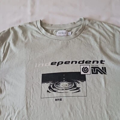 Independent T-Shirt Size XXL 95 Osaka Light Green Water Drop Topman - Image 1 of 4