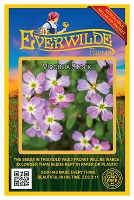 2000 Virginia Stock Wildflower Seeds - Everwilde Farms Mylar Seed Packet - Image 1 of 3