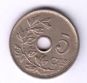 BELGIUM BELGIQUE BELGIE 5 Centimes 1925/23 French KM66 near BU grade (bel1027) - Picture 1 of 2