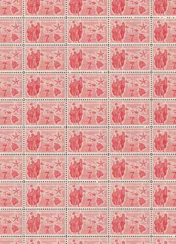 Hawaii Statehood Airmail Mint Sheet of Stamps, Scott # C55, MNH, Free Shipping! Cover