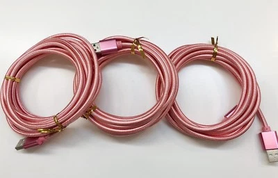 Cable de carga cargador USB de alta resistencia 3x 10 pies para Samsung S9 Note 8 tipo C Foto 1 de 4