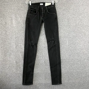 Rag & Bone Men's Size 28 Black Distressed Standard Issue Fit 1 Extra Slim Jeans - Picture 1 of 12