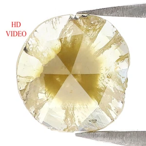 1.14 CT Natural Loose Slice Shape Diamond 8.25 MM Yellow Color Diamond QL3025 - Picture 1 of 8