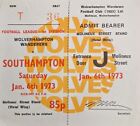 1972/3 - Wolverhampton Wanderers v Southampton UNUSED Match Ticket 