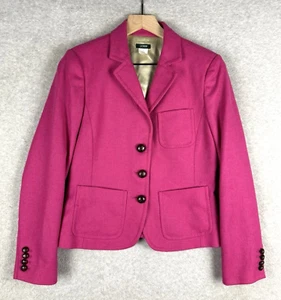 J Crew Jacket Womens 6 Pink Blazer Wool Woven Scotland Robert Noble Herringbone - Picture 1 of 9