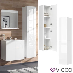 Hochschrank Badschrank Badezimmerschrank Izan Weiß Badmöbel 172x37 cm HGL Vicco - Bild 1 von 8