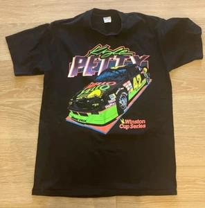 Vintage 90s Nascar Kyle Petty Graphic Tshirt Size L Single Stitch Black - Picture 1 of 4