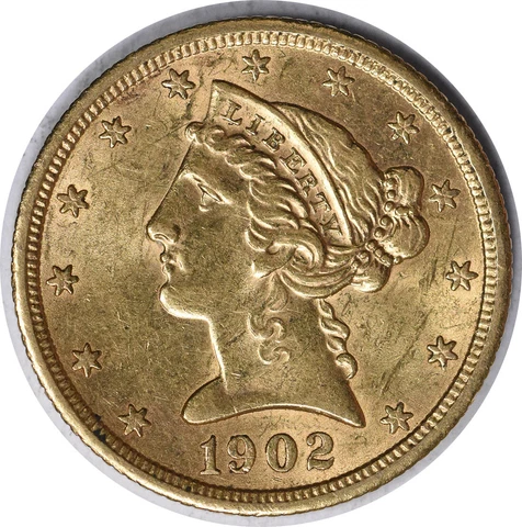 1902-S $5 Gold Liberty Head AU Slider Uncertified #222 Cover