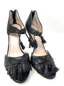 PLENTY by Tracy Reese Size 37.5 Zora Leather Kiltie Tassel Sandal Heels - Picture 1 of 6