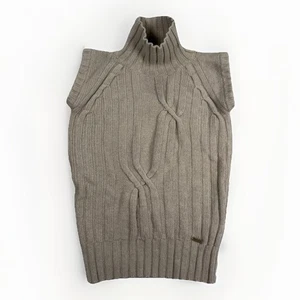 Barbour Cable Knit Sleeveless Sweater Beige Wool Blend Womens Size 8 M - Picture 1 of 8
