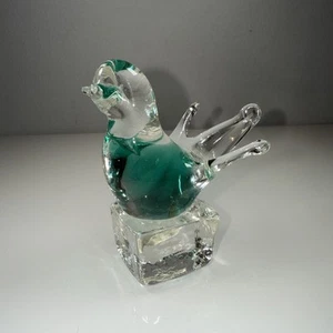 Vintage ICET ARTE MURANO Art Glass Bird Figurine Paperweight Venezuela Sticker - Picture 1 of 14
