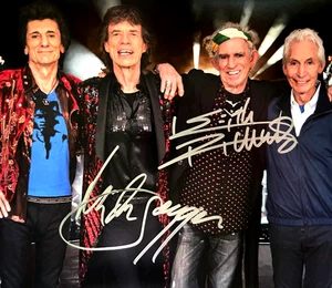 Autógrafos Rolling Stones (Jagger & Richards) 8x10" firmados ¡GENUINOS con certificado de autenticidad! - Imagen 1 de 2