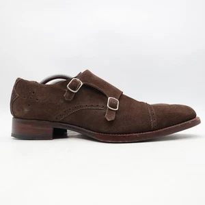 Jeffery West Double Monk Strap Herren UK 10 US 11 braun Wildleder Kappe Zehe elegante Schuhe - Bild 1 von 12
